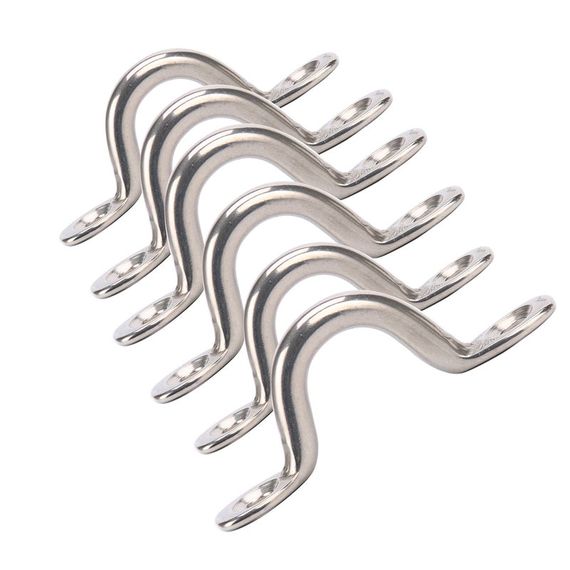 Amarine Made Stainless Steel Bimini Boat Top PAD Eye, Eye Straps, Tie Down, Kayak Deck Loops, Tie Down Anchor Point, footman's Loop for Kayak Canoe Rigging (6-Pack) - Image 2